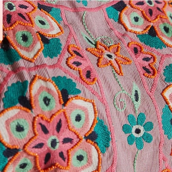 Anthropologie Embroidered & Appliquéd Shift Dress Size 10 - Picture 4 of 9